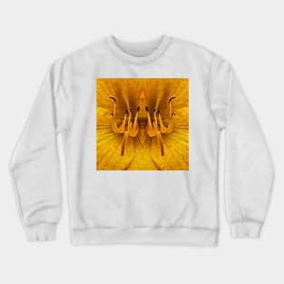 CLOSEUP OF BLOOM IN GOLD. Floral fantasy pattern and design Crewneck Sweatshirt